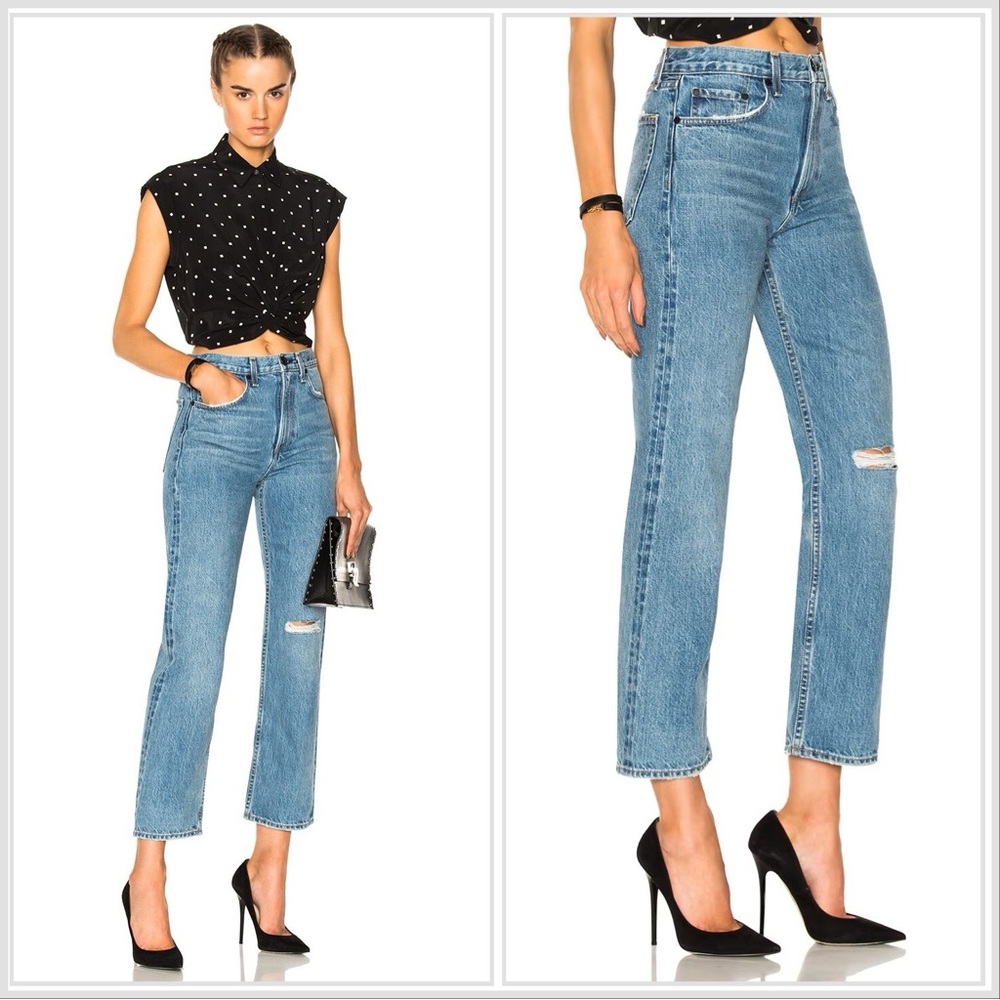 Rag & Bone Straight Cut High Waist Jeans in Bellhouse sz 26